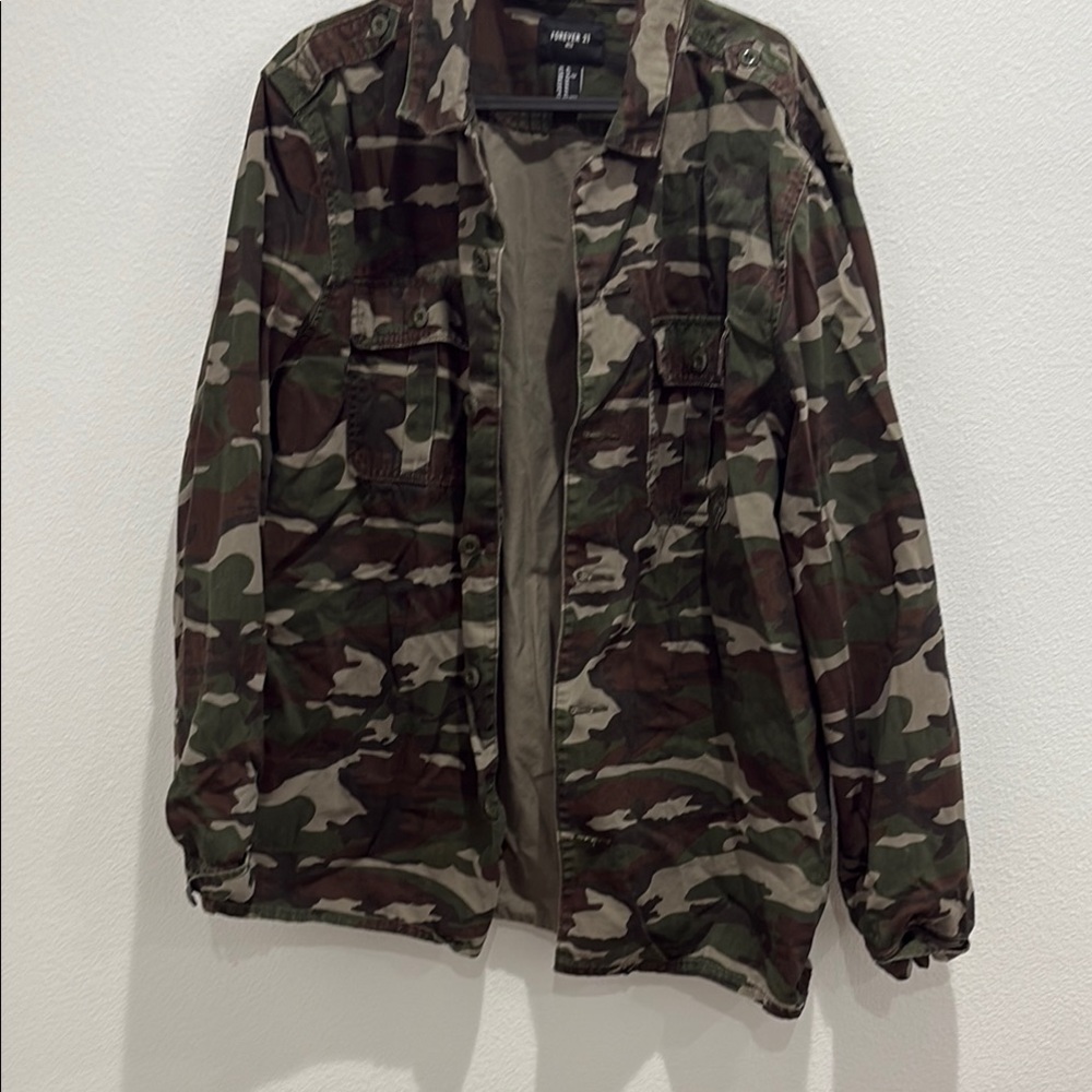 Forever 21 Green and Brown Military Field Jacket